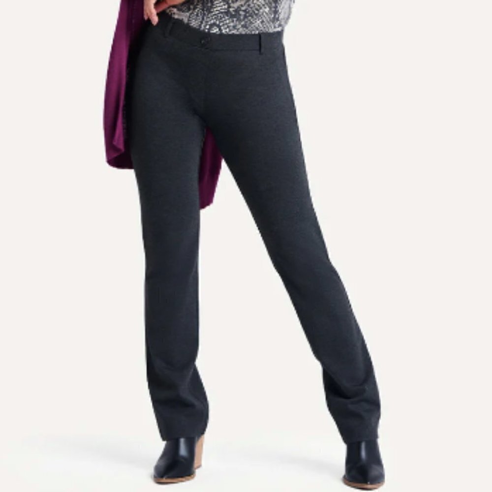 Betabrand Straight-Leg Classic Dress Yoga Pant in Charcoal Gray‎ sz XXL Petite